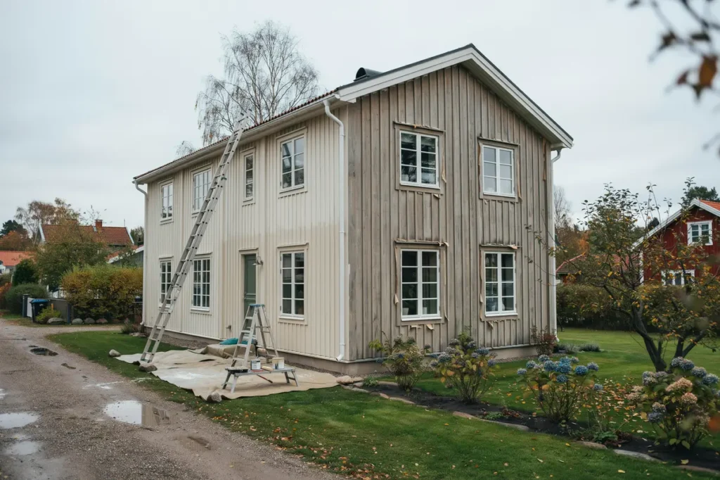 m la om tr fasaden r tt s song f rarbete och f rgval f r ett h llbart resultat