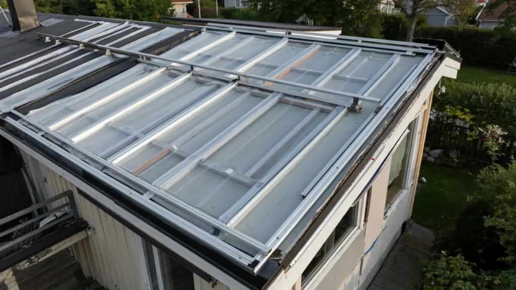 renovering av kanalplasttak p uterum i j rlanda